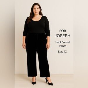 ✨ FOR JOSEPH Black Velvet Pants – Size 1X